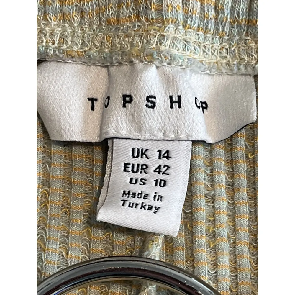 Topshop Flare Leggings Womens Size 10 Multicolored Ribbed Knit Stretch Bottoms - Image 6