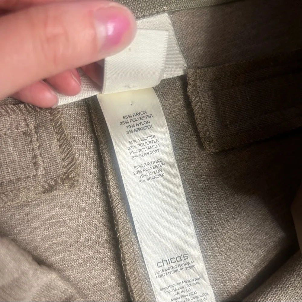 Chico's Tan Light Brown Trouser Pants Zip Side Closure Career Wear Professional - Image 6