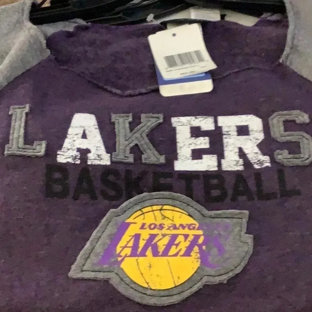 Lakers Size Large Los Angeles Women's Off The Shoulders Sweatshirt.New With Tags - Image 2