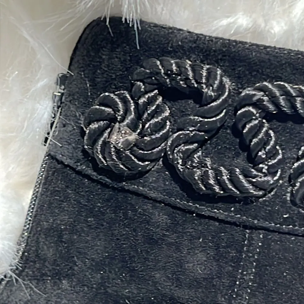 Vintage Jasmine  Black Suede Ankle boots Size 7B.  C1 - Image 5