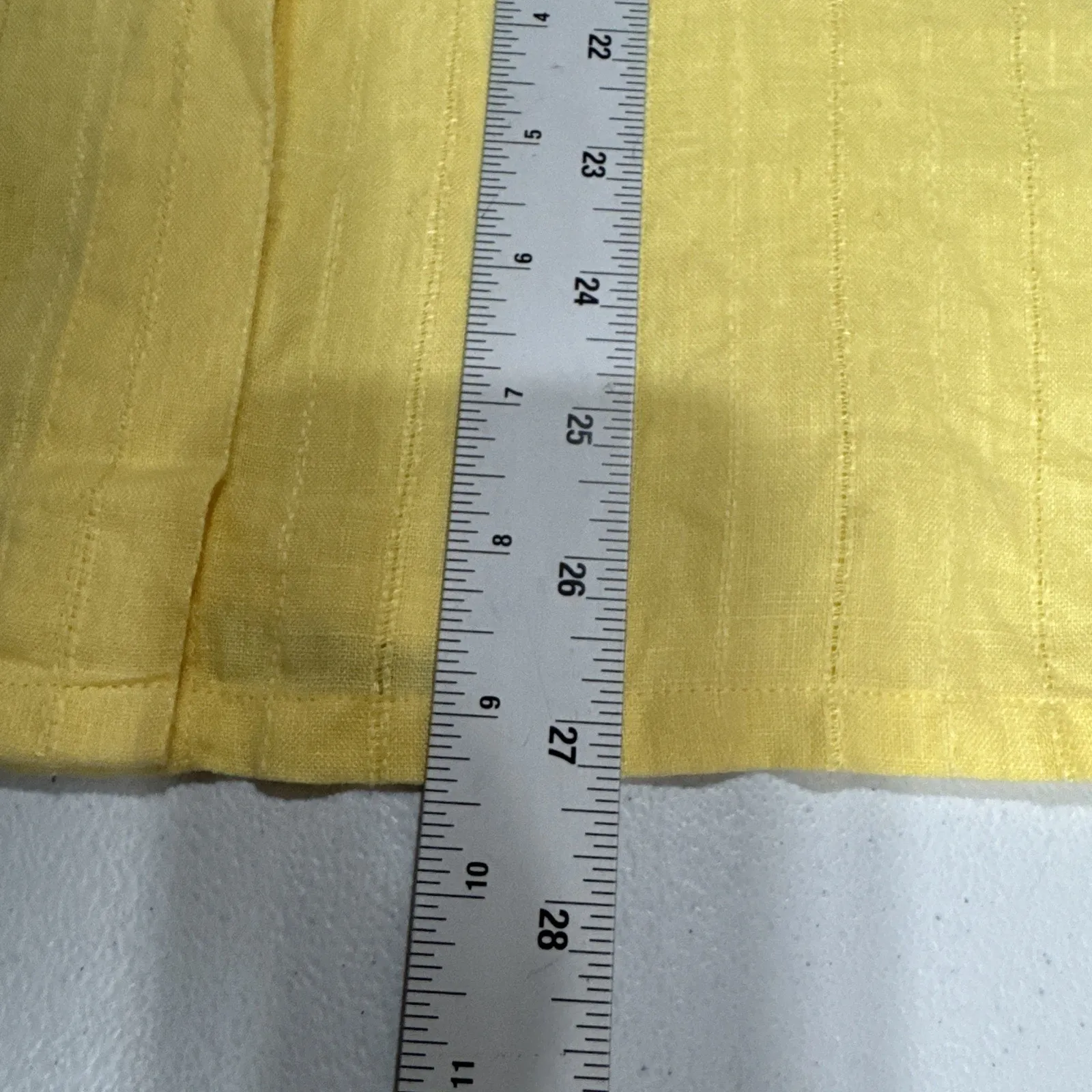 Sag Harbor Womens Linen Button Up Tunic Shirt Collared Roll Tab Sleeve Yellow S - Image 12
