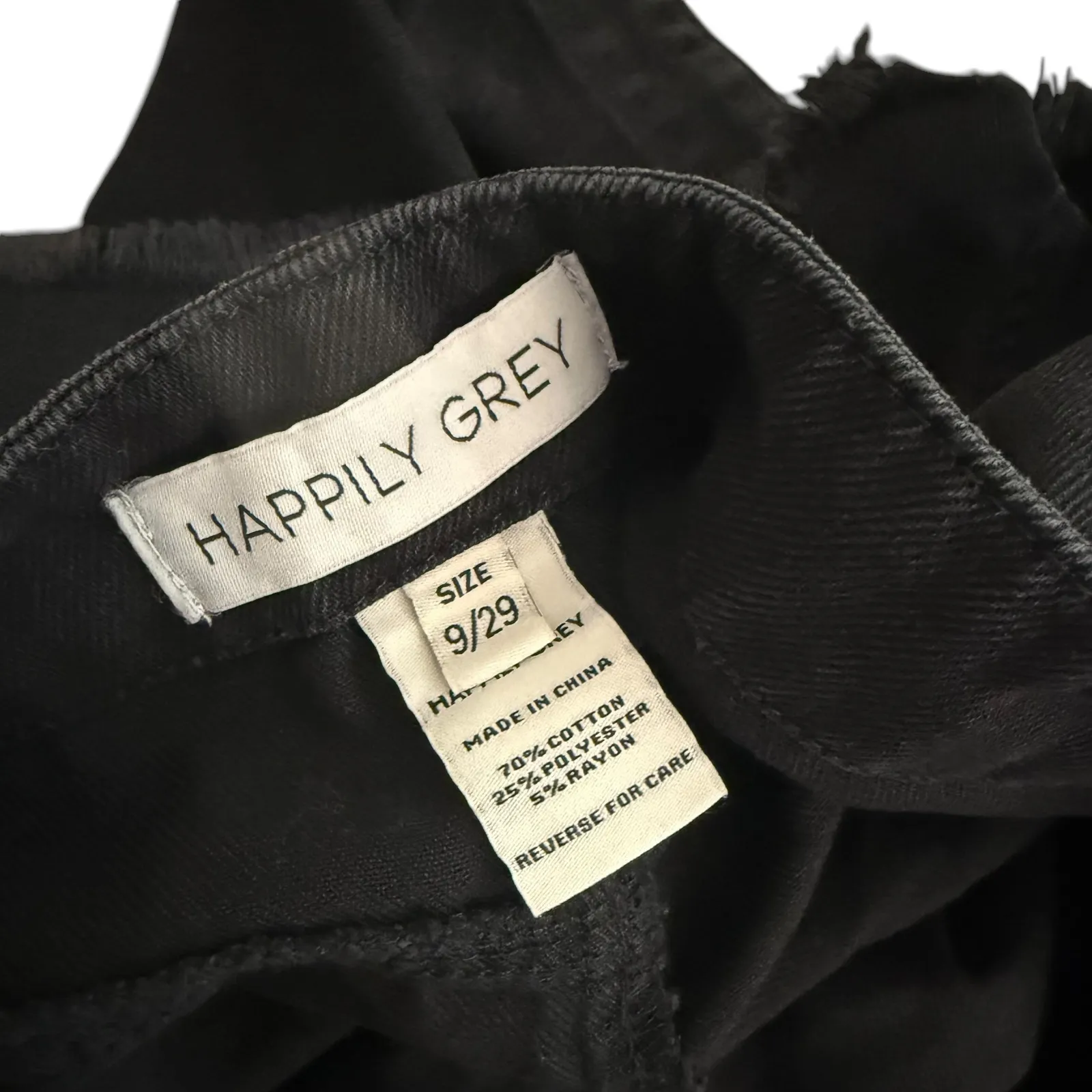 Black Distressed Denim Skort Size 9‎ 29 Frayed Hem Cut Off Festival Grunge Goth - Image 4