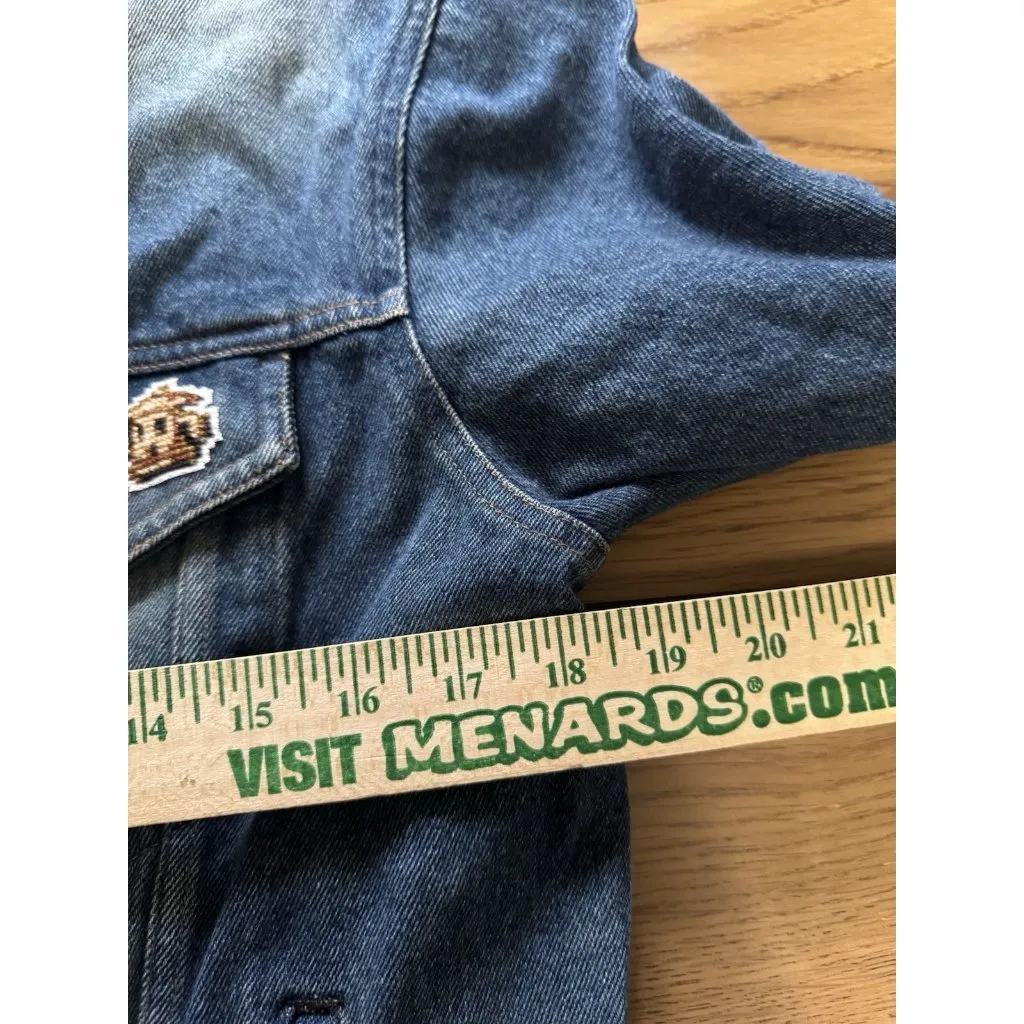 Gap Factory Store Women SZ Small Jean Denim‎ Jacket Animal Crossing Patches READ - Image 6