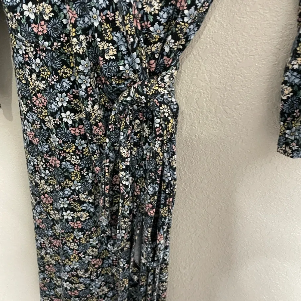Loft Floral True Wrap Dress Career XS - Image 4
