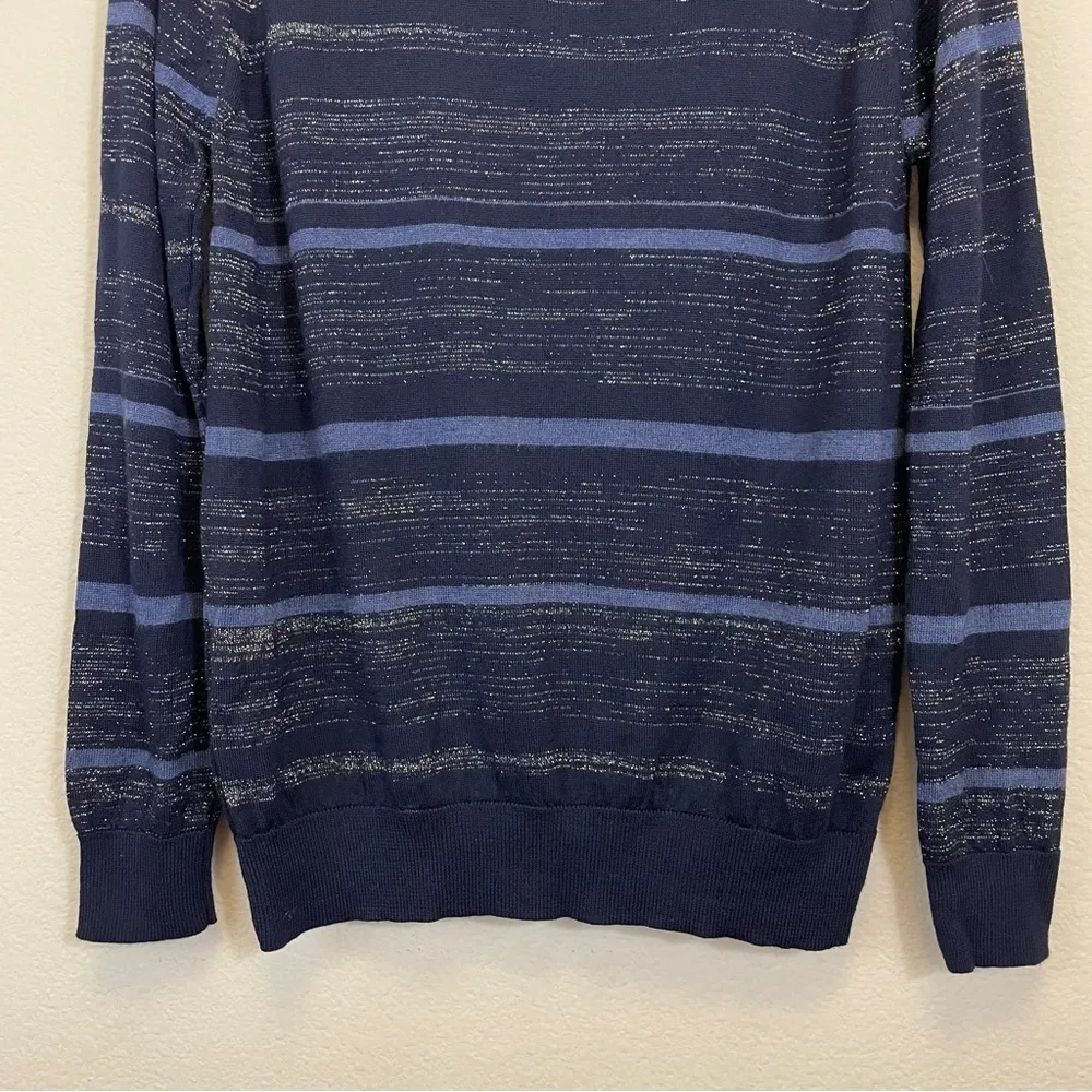 Mih Jeans Merino Wool Blend Crew Neck Pullover Sweater‎ Navy Size Small Blue - Image 4