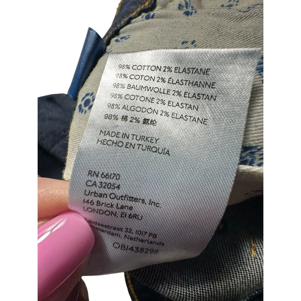 NWT PILCRO Anthropologie 28 Split Hem Straight Leg Jeans Stretch High Rise R11-7 - Image 13