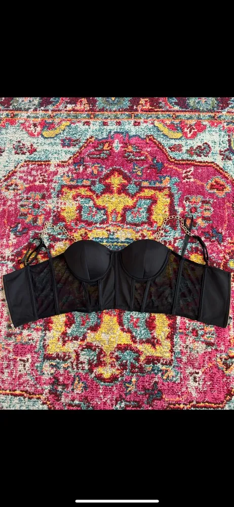 Corset Crop Top Black Size M - Image 4