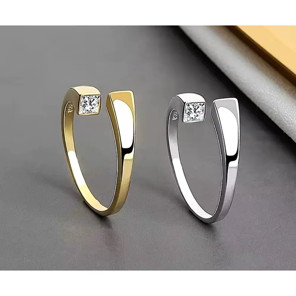 Sparkling Unique‎ Bypass Ring | 14k Over Sterling Silver - Image 5