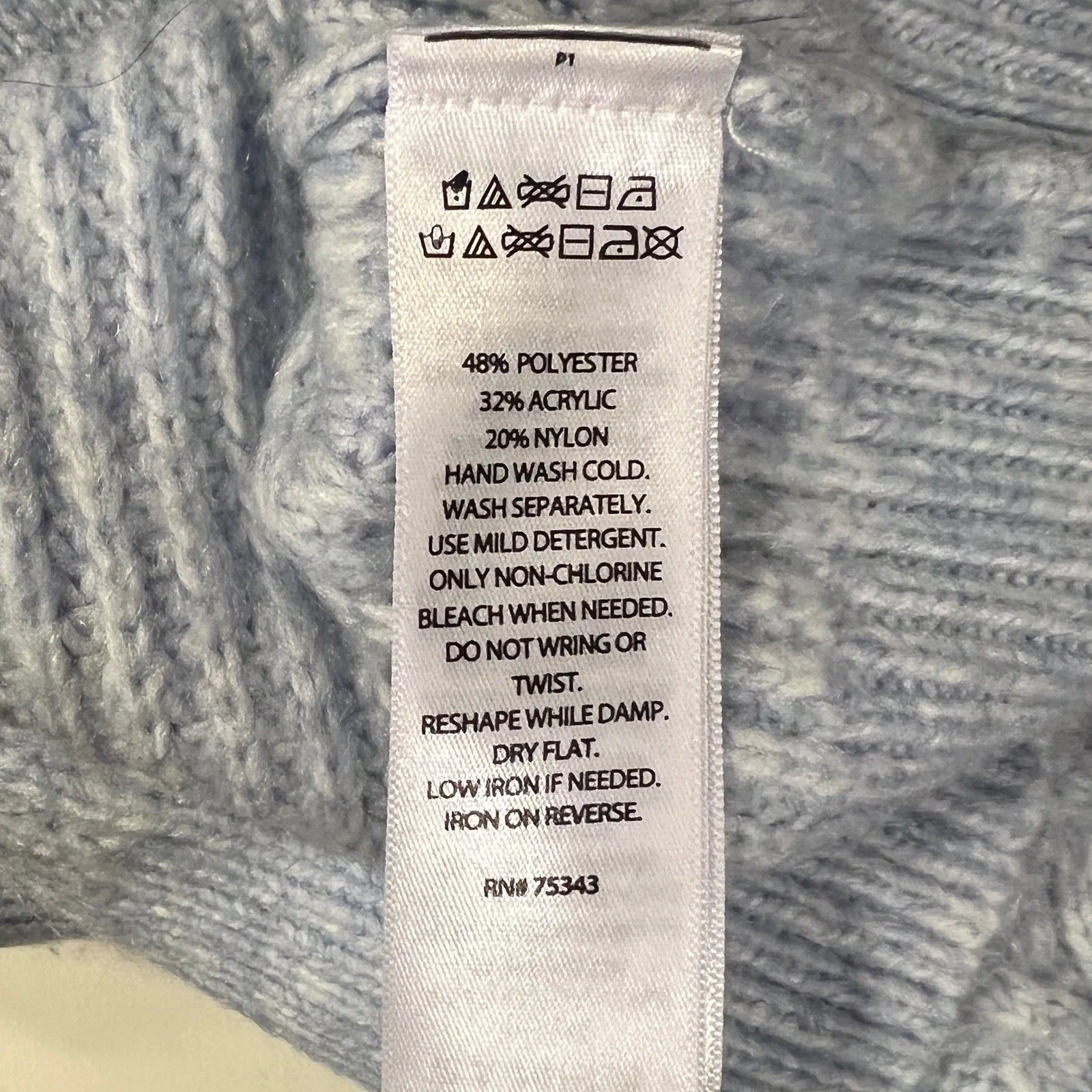 Sincerely Jules blue sweater cable knit ruffle shoulder Small - Image 9