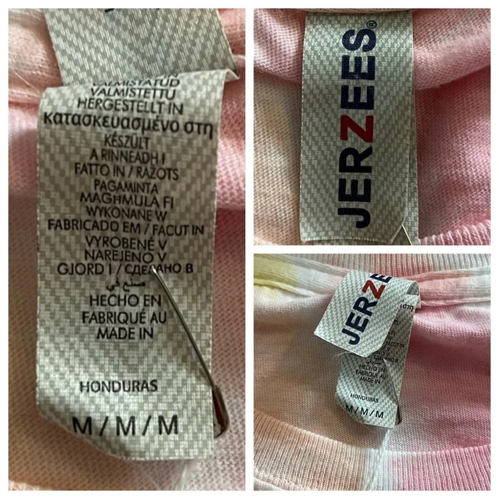 Jerzees Tee Shirt Graphic Pink Tie Dye Boho Sunshine Short Sleeve Women’s M - Image 11