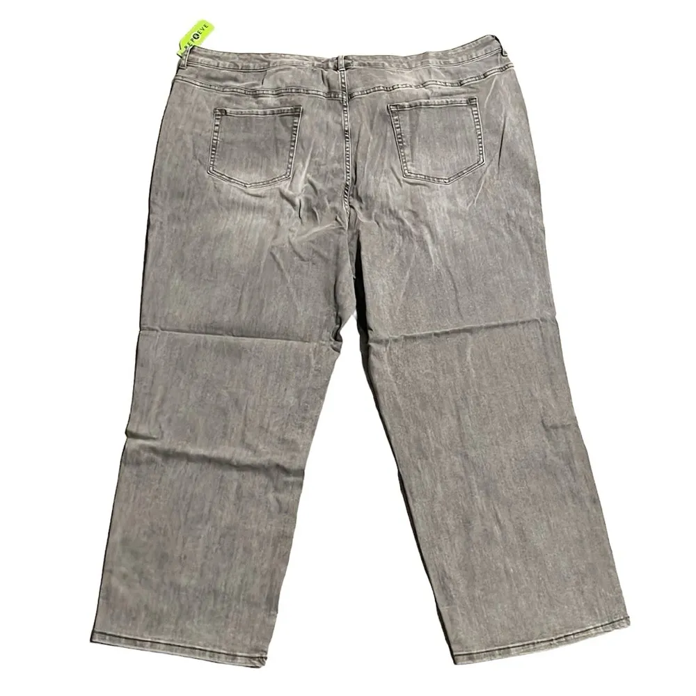 LOGO Grey Smoke Regular Straight-Leg Boyfriend Jeans, Plus Size 28 New w/Tag - Image 3