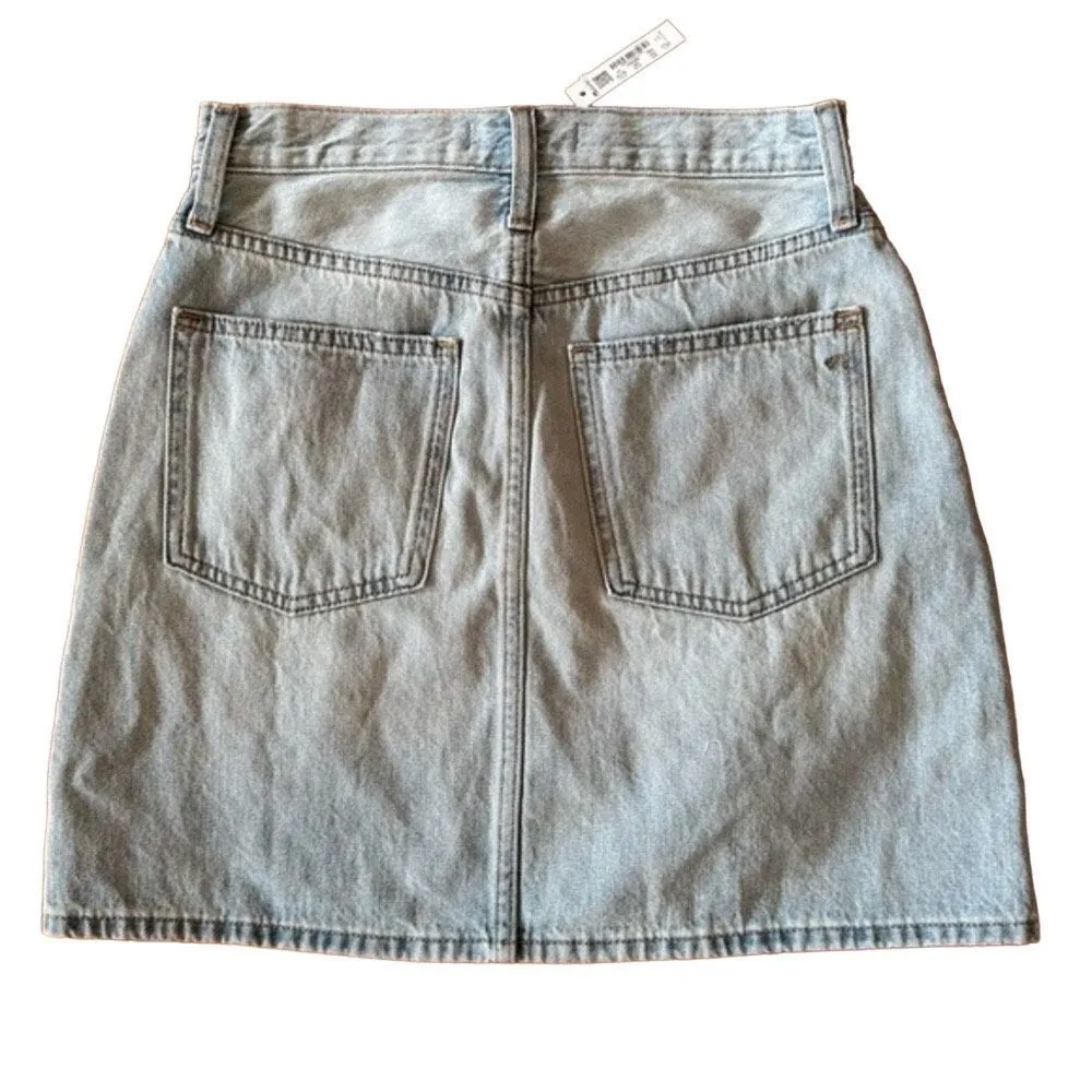 Madewell NWT Rigid Denim A-Line Mini Skirt in Fitzgerald Wash - Image 4