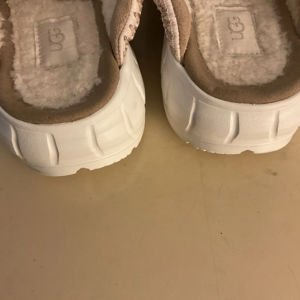 UGG Women's Ivory sheepskin suede platform Westsider hybrid slipper shoes 12 - Image 6