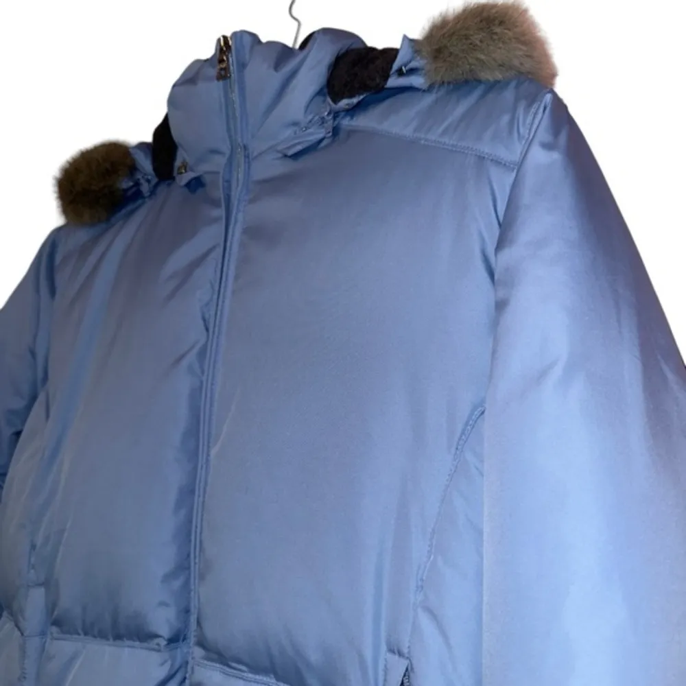 FOXLAND Alaska Polar Fox Protection Water Repellent down puffer blue jacket S‎ - Image 11