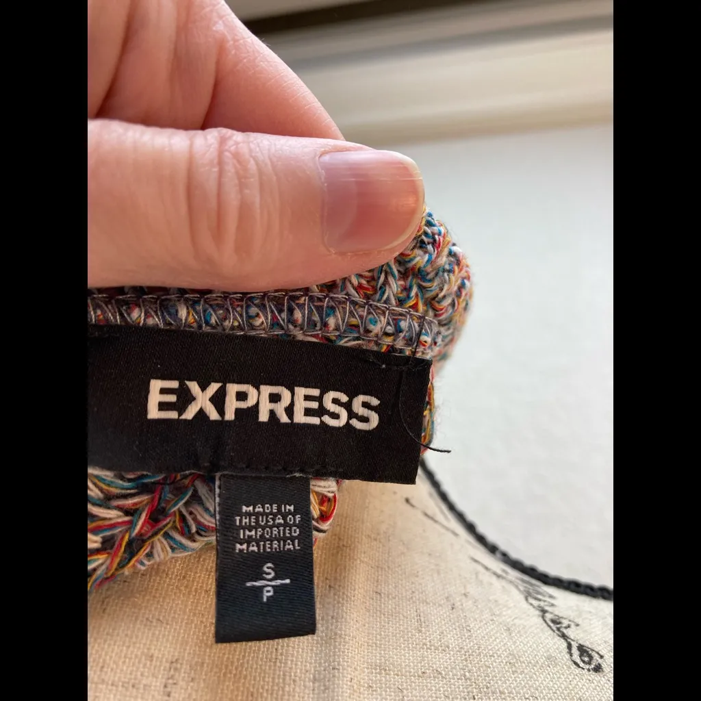 Express Confetti Twist Cut Out Back Oversized Long Sleeve Sweater A95 - Image 3