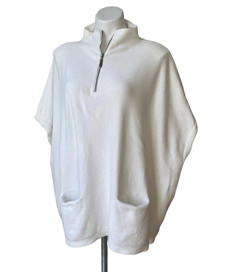 Anthropologie Angela Quarter-Zip Poncho Pullover, Sz L - Image 7