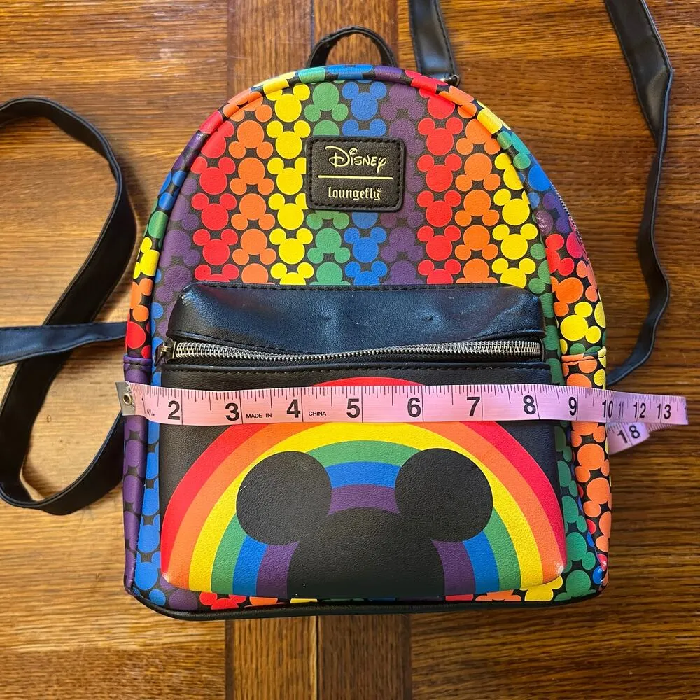 RARE Loungefly Disney Rainbow Mickey Mini Backpack Pride Love - Image 4