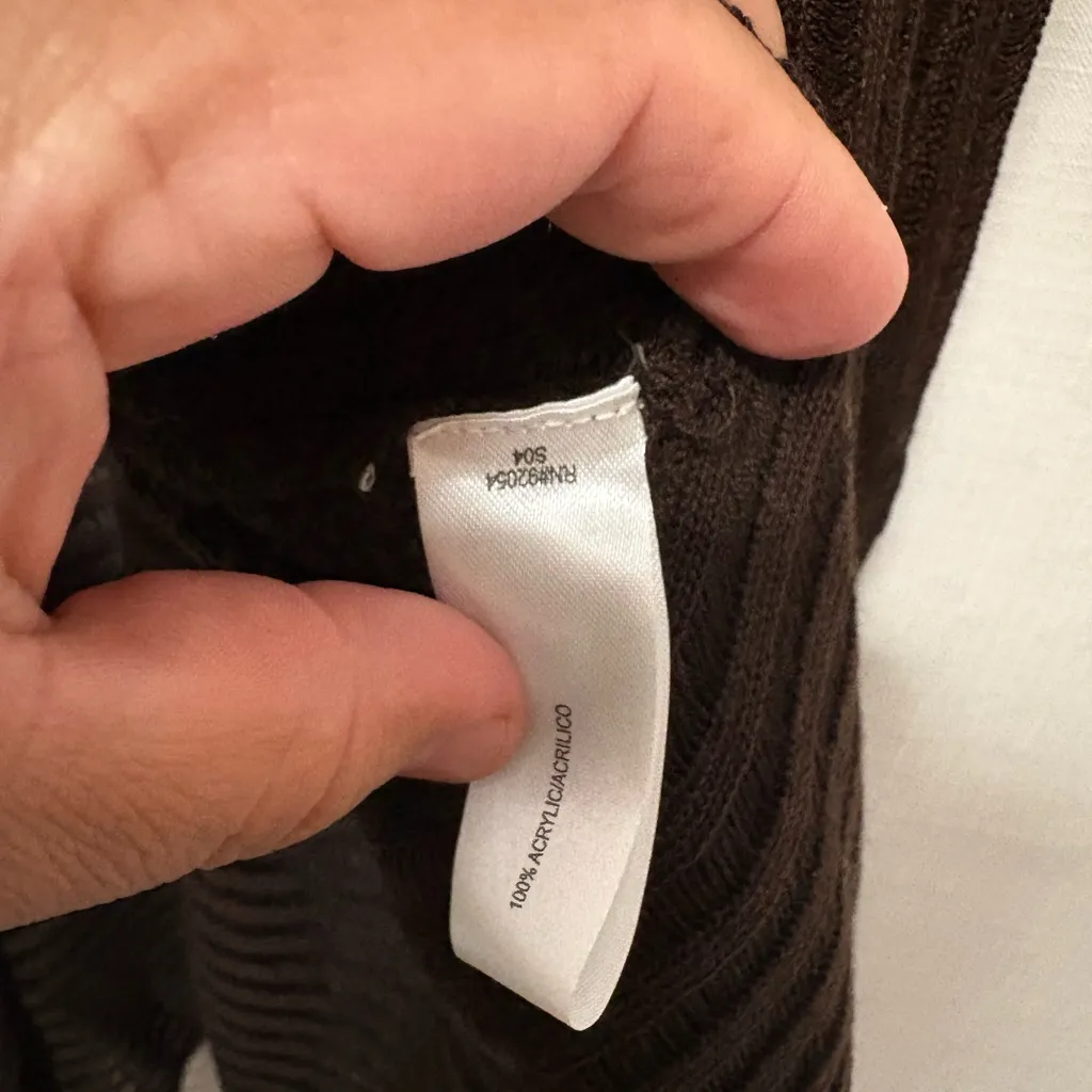 Carolyn Taylor Brown Cardigan Sweater Lightweight Knit - Image 5