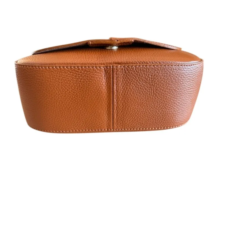 Cherry Paris Layana Cognac Pebbled Leather Crossbody Bag NWT Tan - Image 8