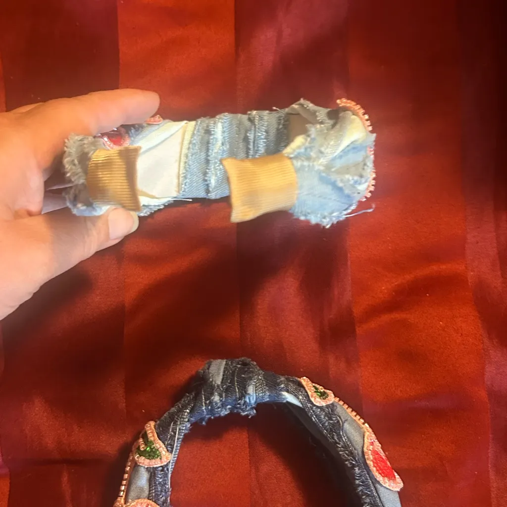 Embroidered cherries Headband Set Blue - Image 5