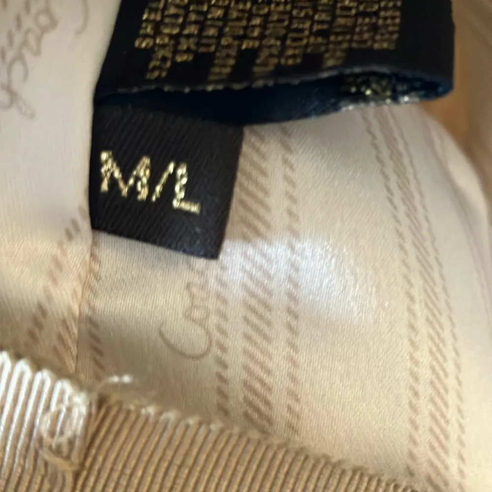 Coach: Kristin Signature Gold Patterned Cap- M/L - Image 3