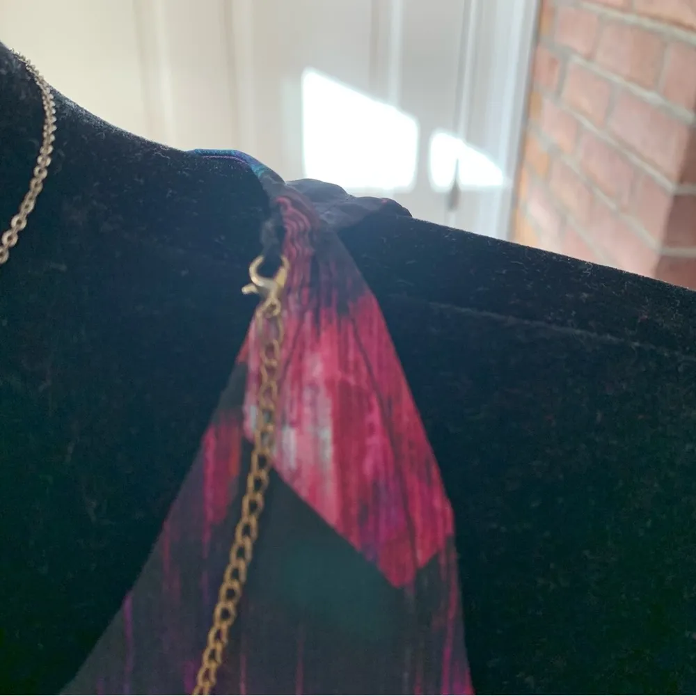 A. Byer Geometric Graphic Attached Necklace Sleeveless Dress M - Image 6