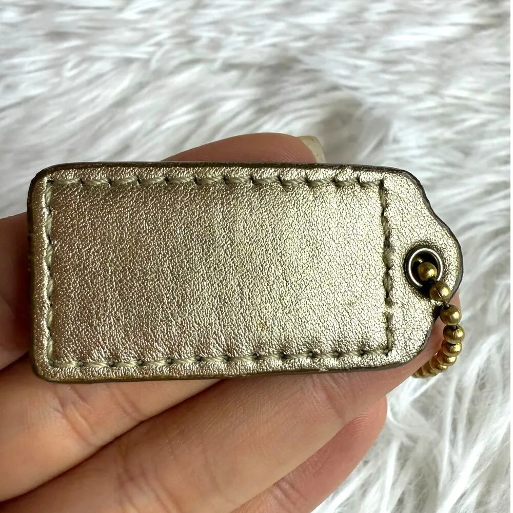 1.5" COACH Gold Fob Bag Charm Hang tag Hangtag - Image 2
