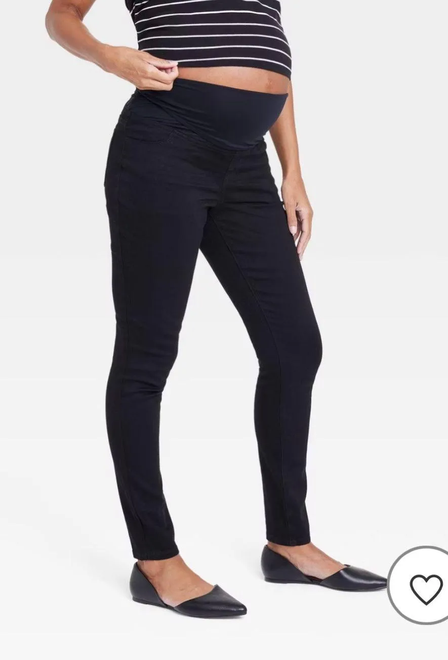 Over Belly Skinny Maternity Pants - Isabel Maternity by Ingrid & Isabel™ Black - Image 3