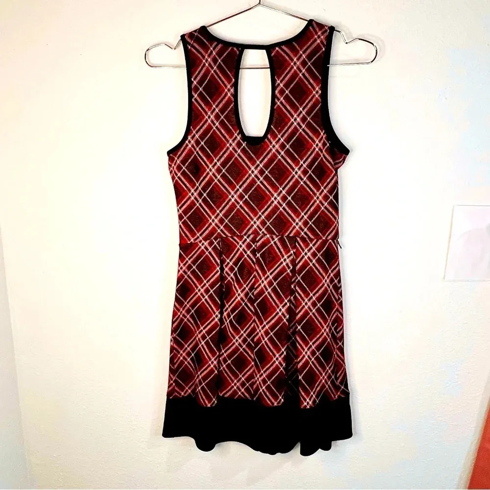 Three Pink Hearts Trixxi Sleeveless Plaid Dress Preppy Work to Weekend Size S - Image 6