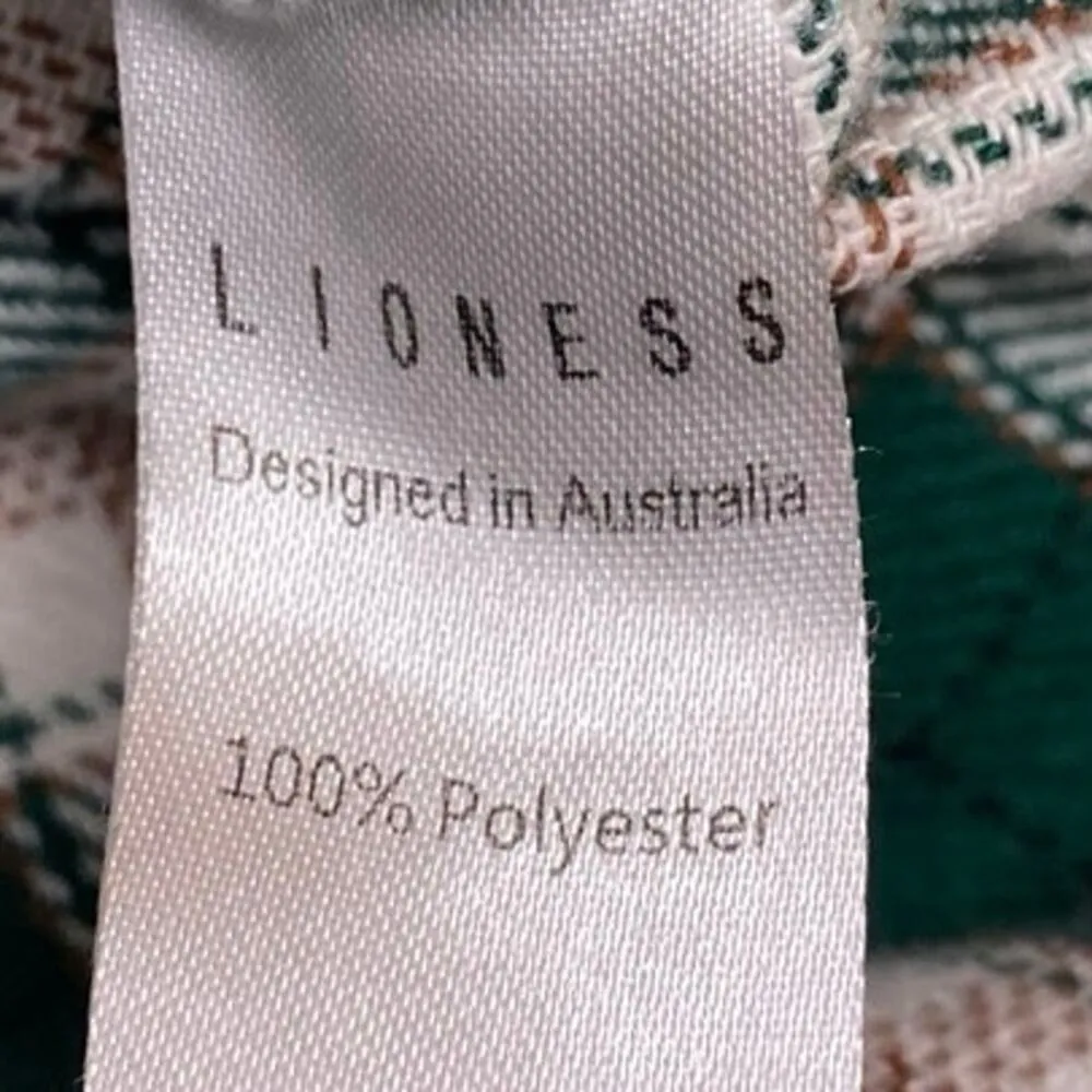 Lioness Green Plaid Checkered Flannel Long Sleeve Button Down Shirt Jacket Sz XL - Image 4