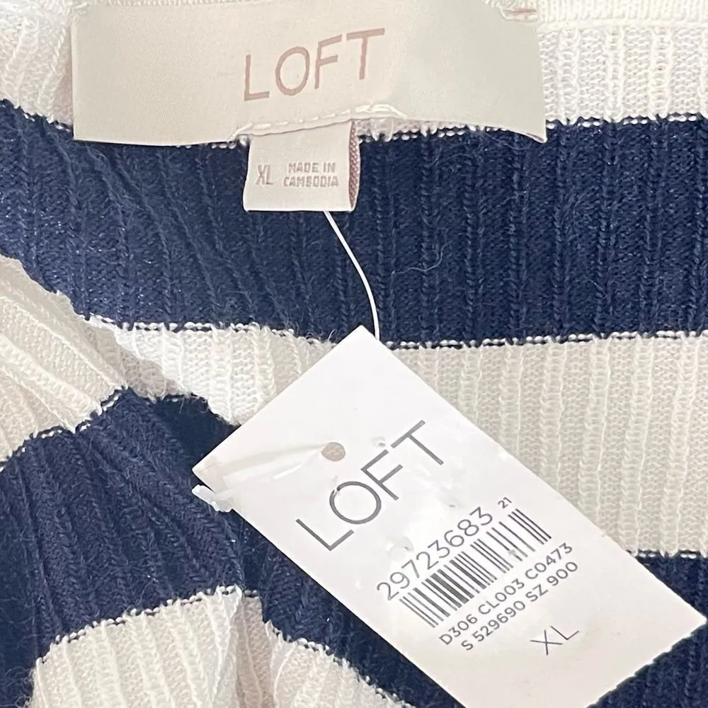 NWT Shimmer Stripe Scalloped Sweater Tee - XL - Image 7