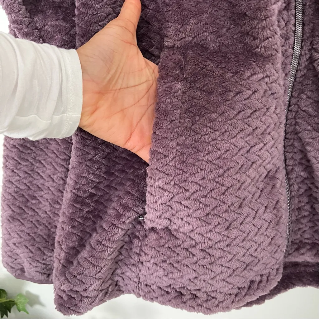 Purple Free Country Cable Braided Butter Pile Jacket SZ L - Image 5