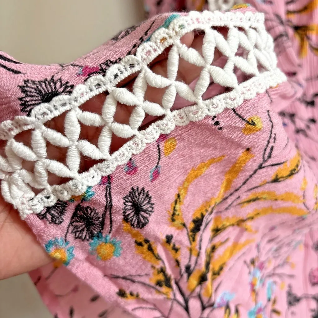 Chicwish Dress Tunic Womens Size S Floral Crochet Babydoll Swim Cover Up - Image 4