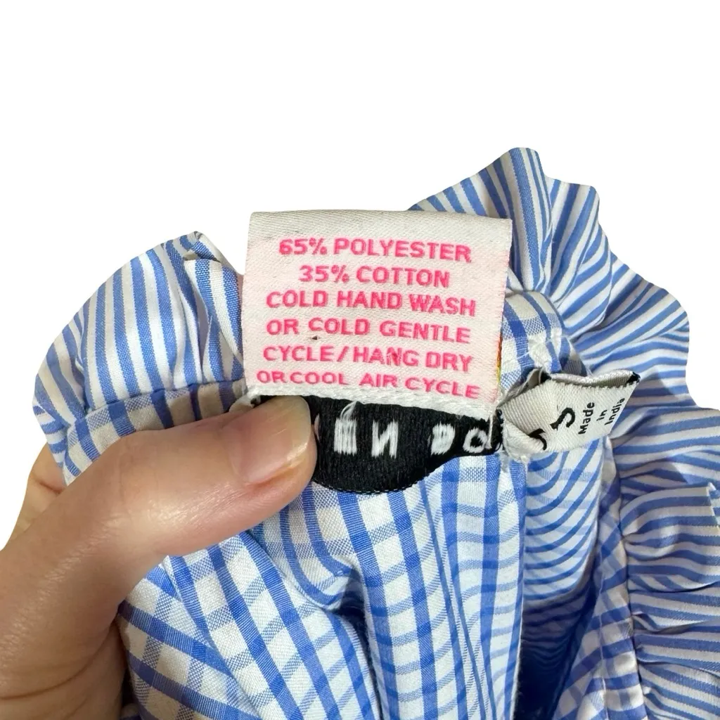 Gretchen Scott Teardrop Ruffle Tiered Midi Dress in Stripe Martine Periwinkle Blue - Image 8