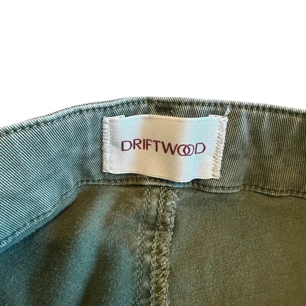 Driftwood Portofino Green Cropped Pants Embroidered Straight Leg Size Medium - Image 6