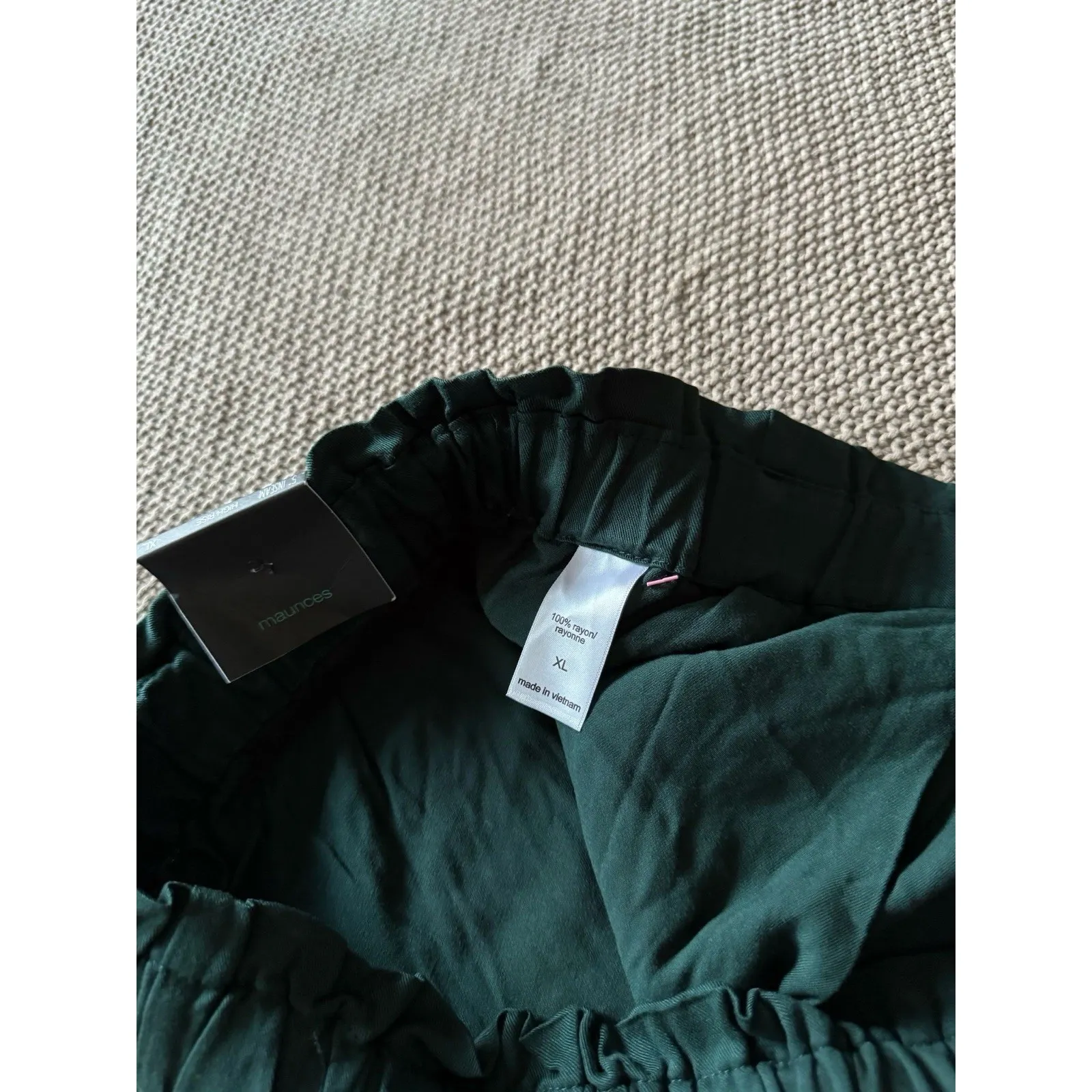 Maurices Womens Paperbag Shorts Green‎ Elastic Waist Flowy Loose Pockets Sz XL - Image 5