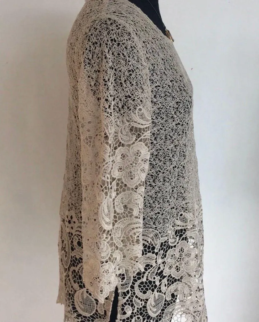 Extremely Lace Tunic Top Tan Size M - Image 2