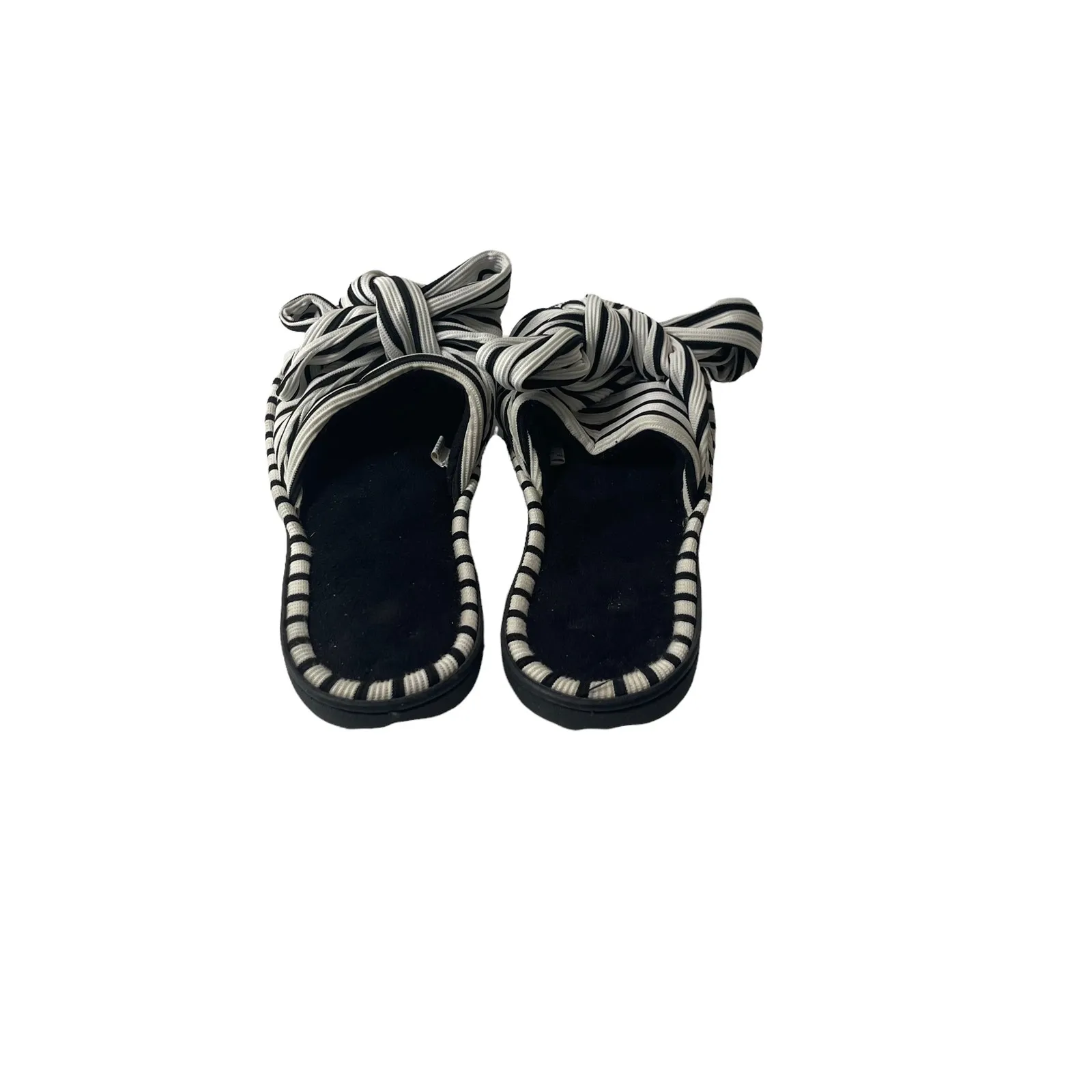Ultra Ideas Black‎ White Memory Foam Bow Slides Black Size 7.5 - Image 5