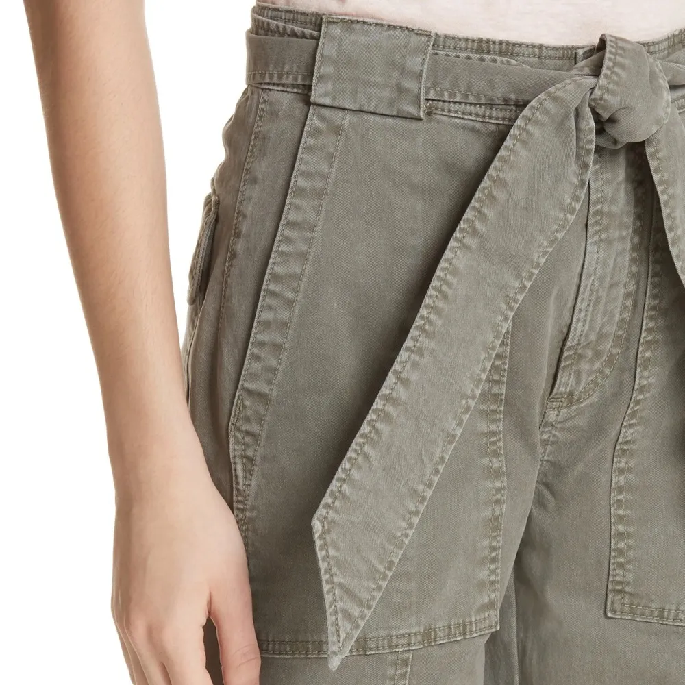 La Vie Rebecca Taylor • Patrice Twill Ankle Pants cargo Sage green utility - Image 8