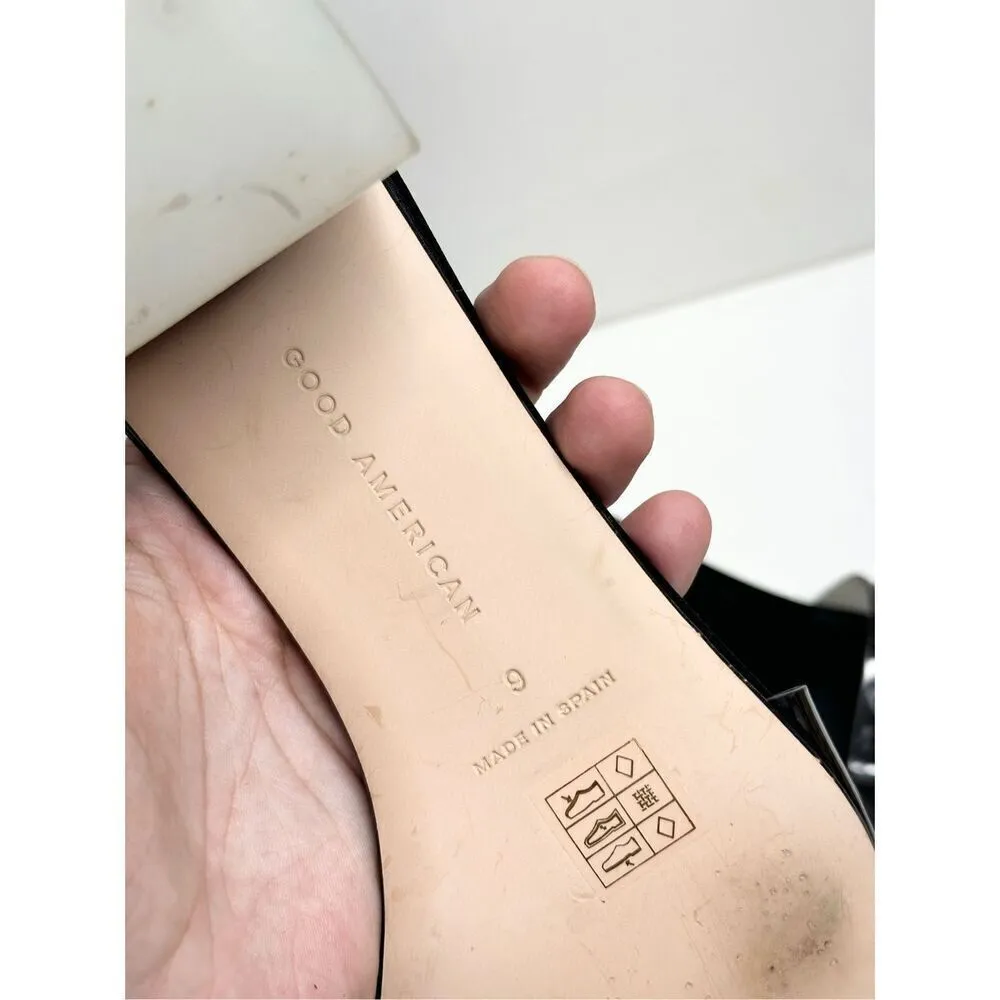 Good American Womens Sandal Size 9 Ombre Black Block Heel Square Toe Slides - Image 11