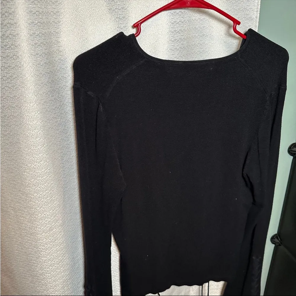 Max Studio Black Fitted corset sweater front L - Image 5