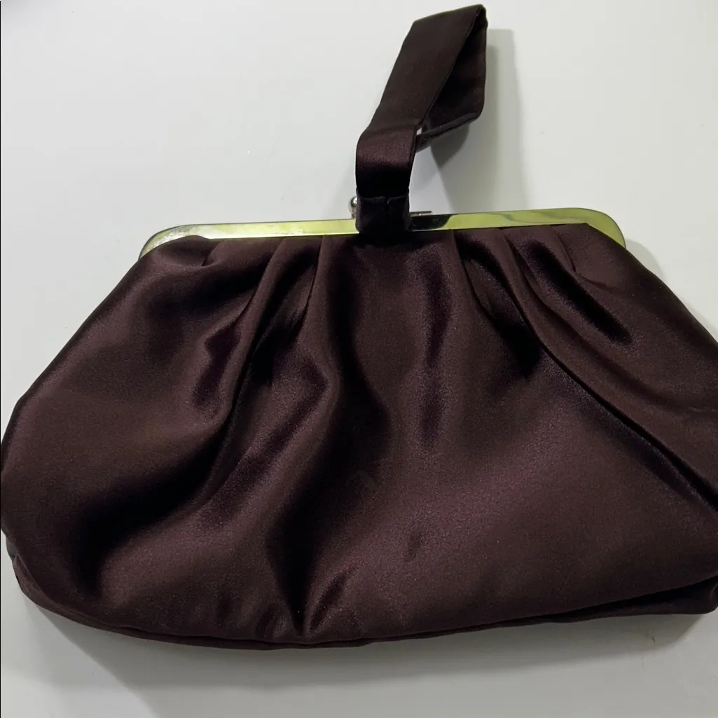 Chic Satin Brown Clutch - Image 3