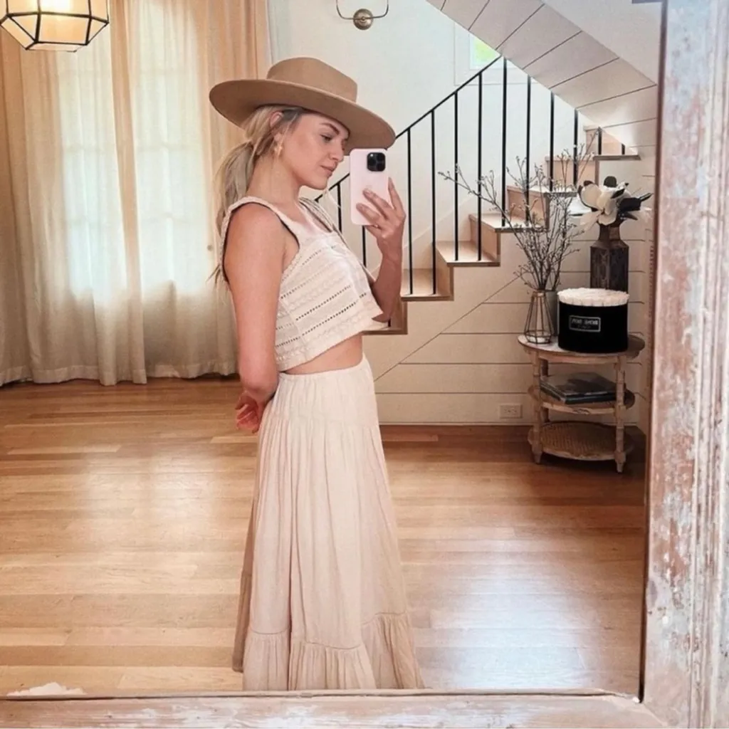 Aerie Crochet Textured Crop Top Tank Rosy Pink Size Large Boho Cottagecore - Image 4