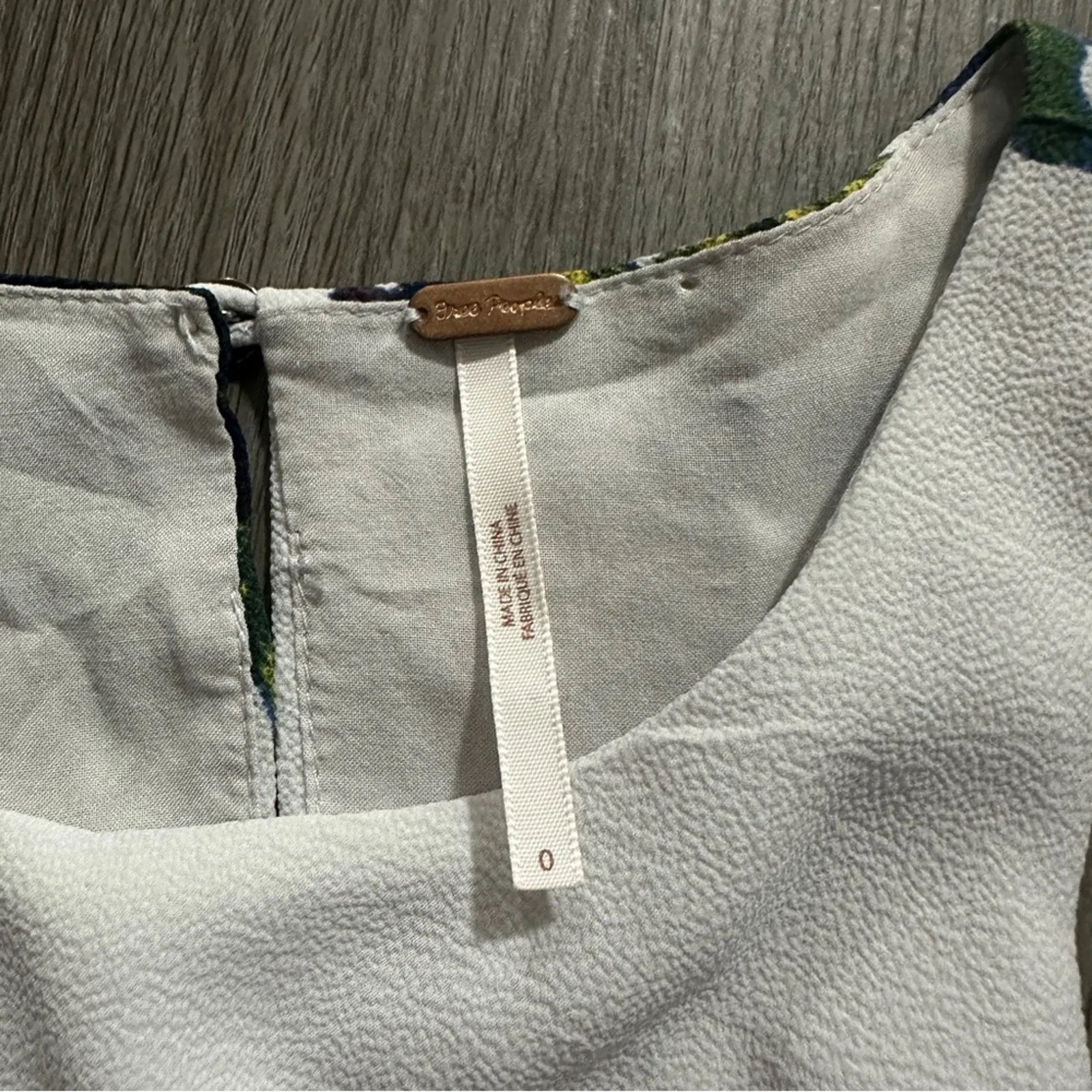 Free People Flutterby Blue & White Floral Sleeveless Mini‎ Dress Size 0 - Image 9