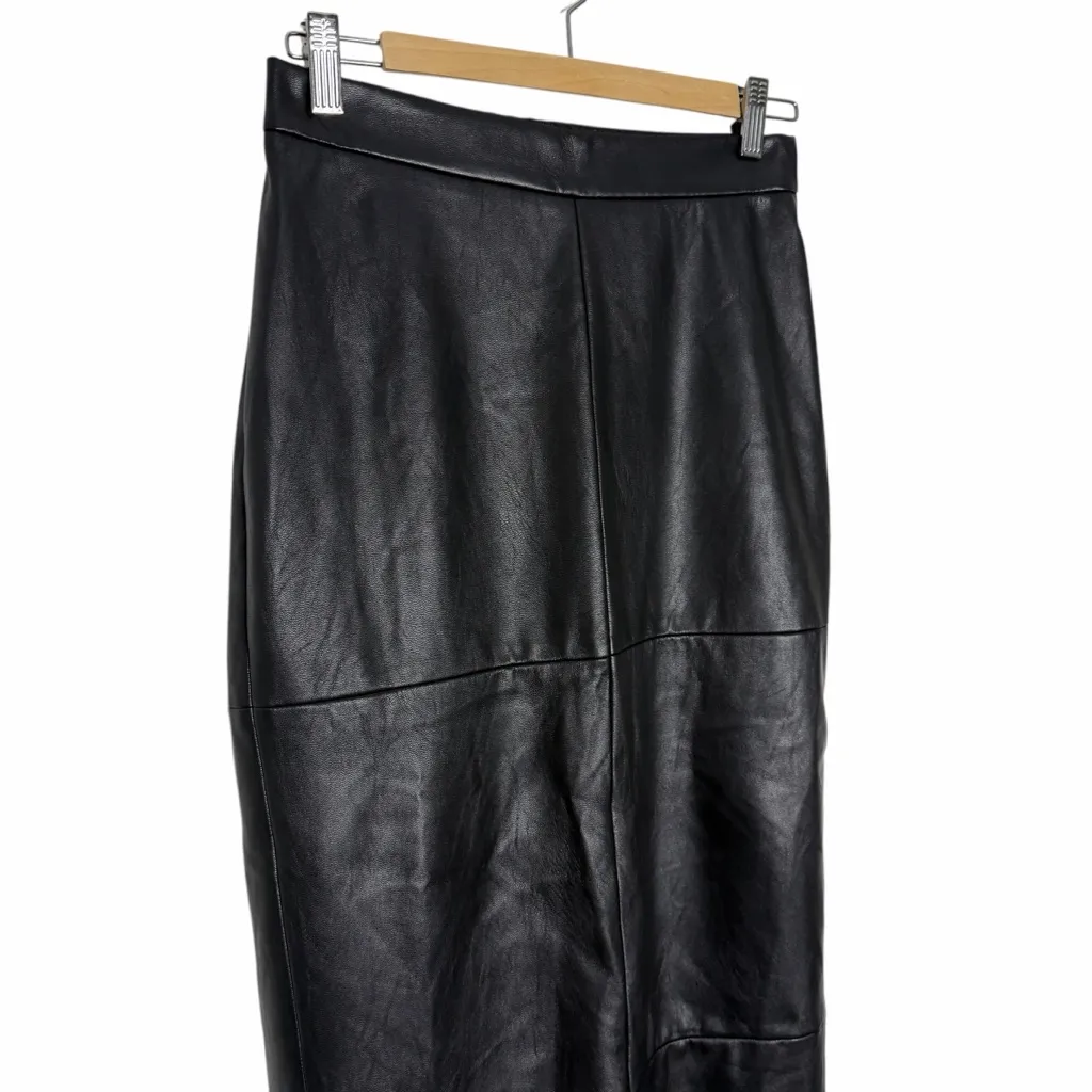 Rosetta Getty Faux Leather Column Skirt Black Size 4 - Image 6