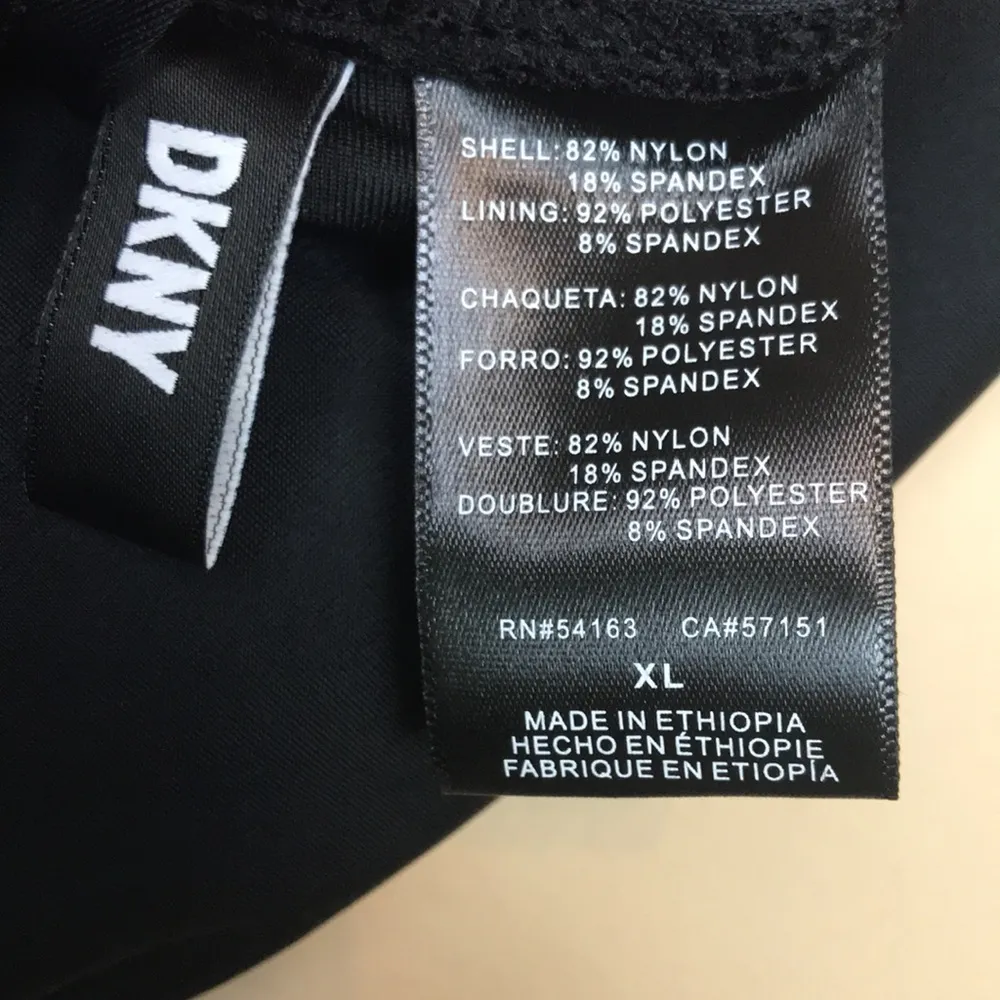 NWT DKNY Women’s Ruffle V-Neck UPF/SPF Sun Protection Black Tankini Swim Top - Image 8