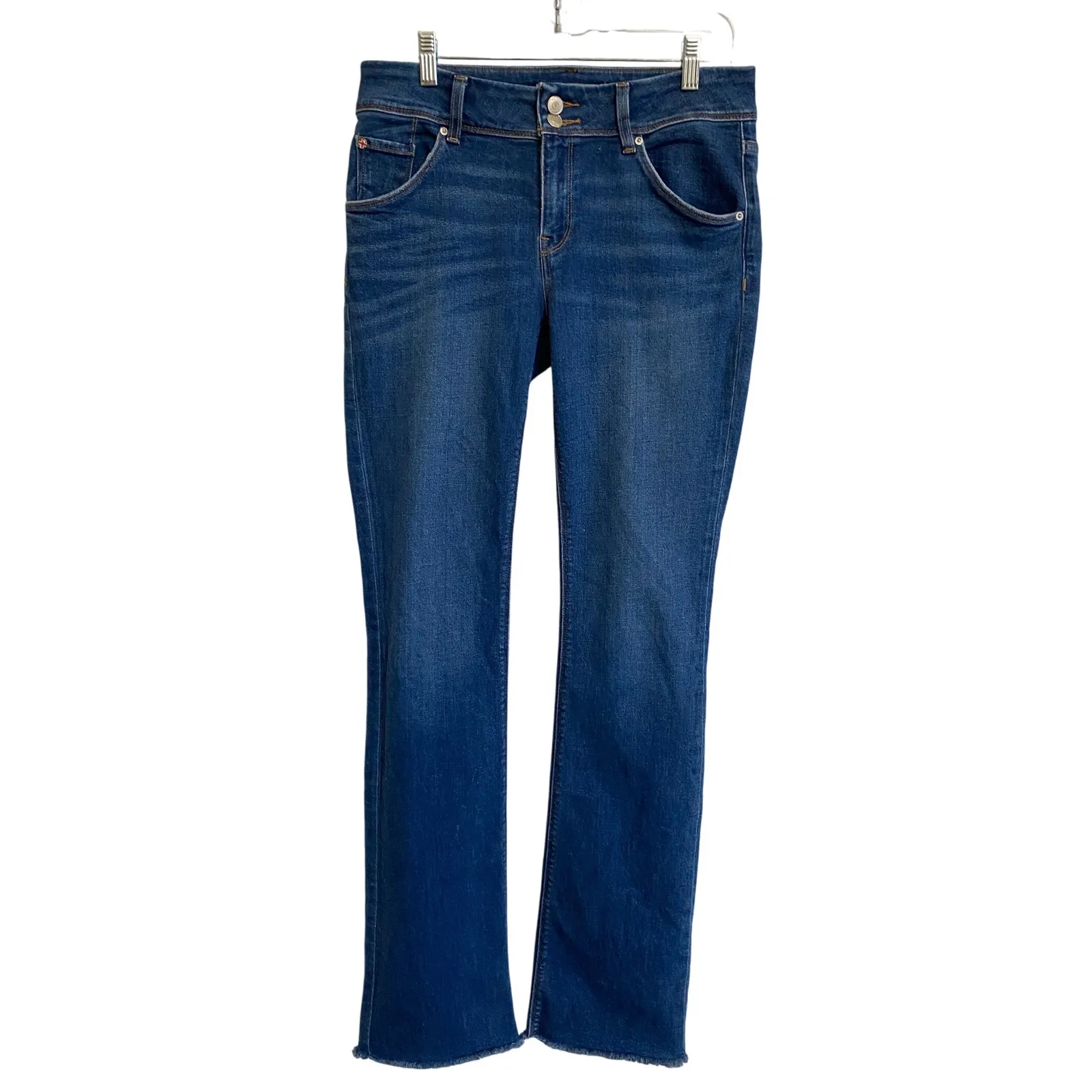 Hudson Beth Majesty Flare Jeans Women 29 Dark‎ Wash Denim Bootcut Raw Hem - Image 5