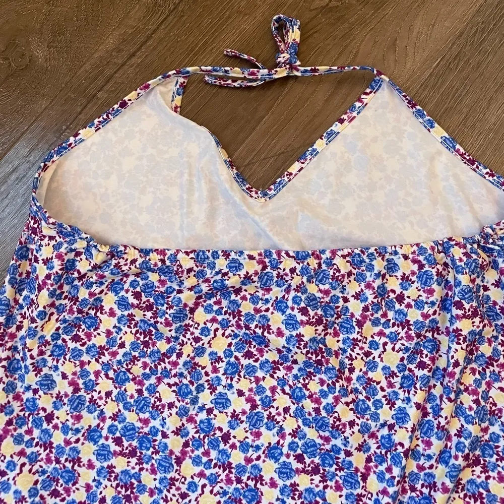 Shein halter dress lightweight ditzy floral summer swim coverup women’s size M - Image 7