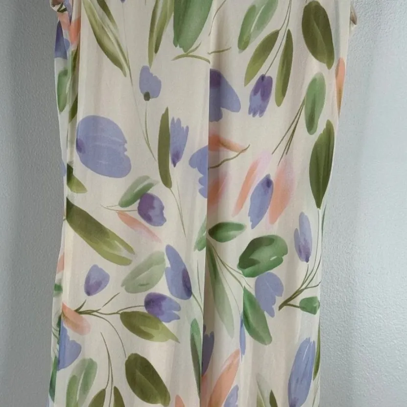 NEW ASTR the Label Wisteria Chiffon Dress Size L‎ Floral Maxi Blue Multi Pink Size L - Image 7