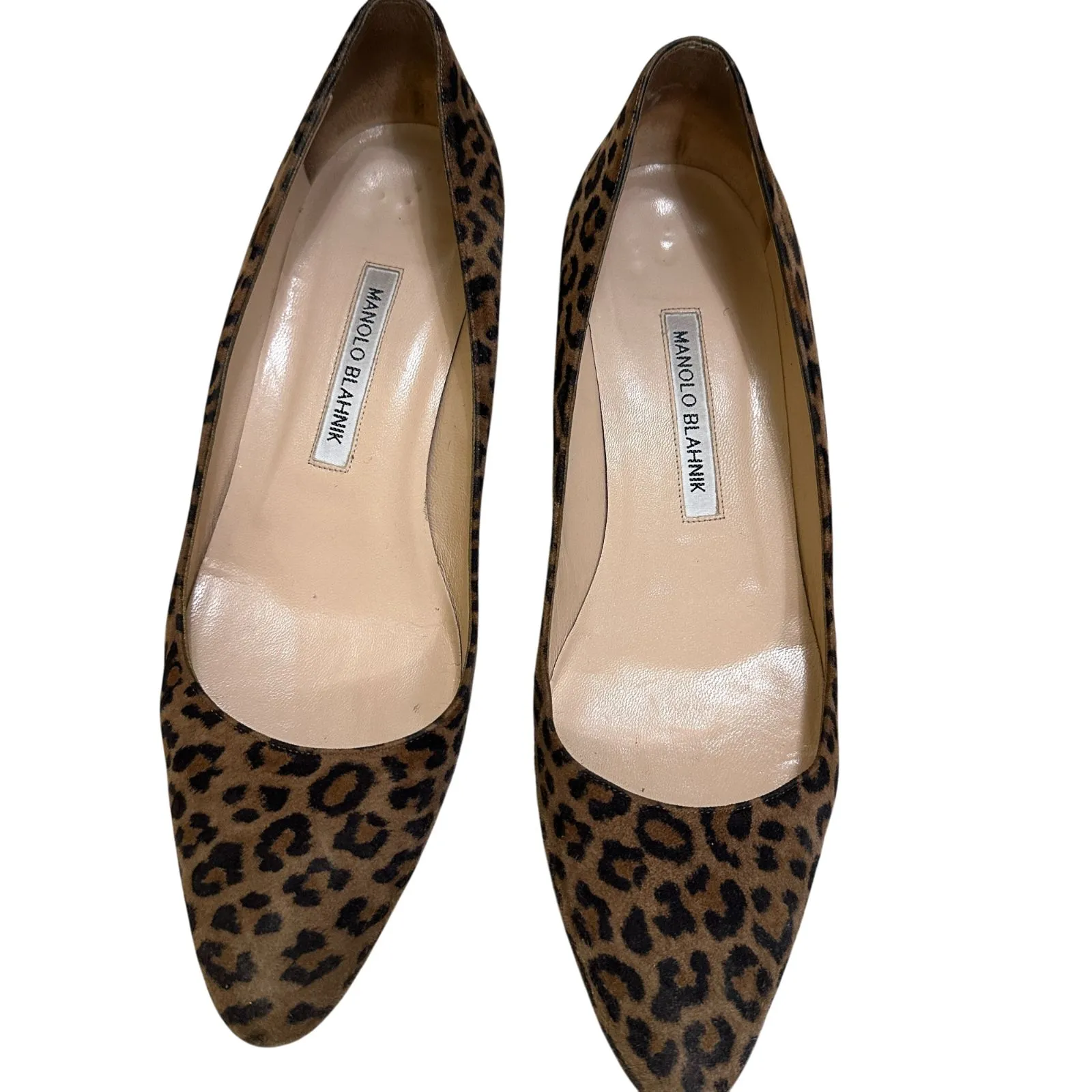 Manolo Blahnik Leopard Print Block Heels 35 mm Size 39.5 / 9.5 with Box - Image 7